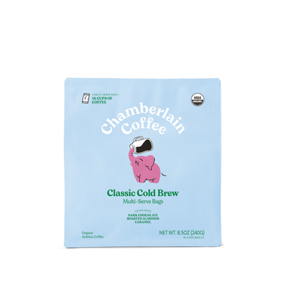 Organic Cold Brew Elephant Large Coffee Bags Product Shot Front
